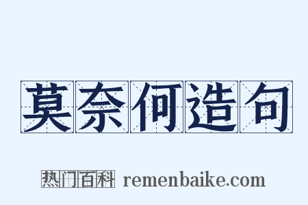 莫奈何造句是什么意思的图片